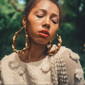 STUNNING Hand sculpted Teardrop #hoop #earrings, #oversized hoops! Brand new!